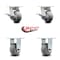 Service Caster 4 Inch Kingpinless Thermoplastic Rubber Wheel Caster Brakes 2 Rigid SCC, 2PK SCC-KP30S420-TPRRD-SLB-2-R-2 - alternate 6